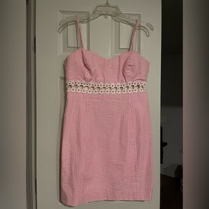 Lilly Pulitzer Pink Seersucker Dress Size 10